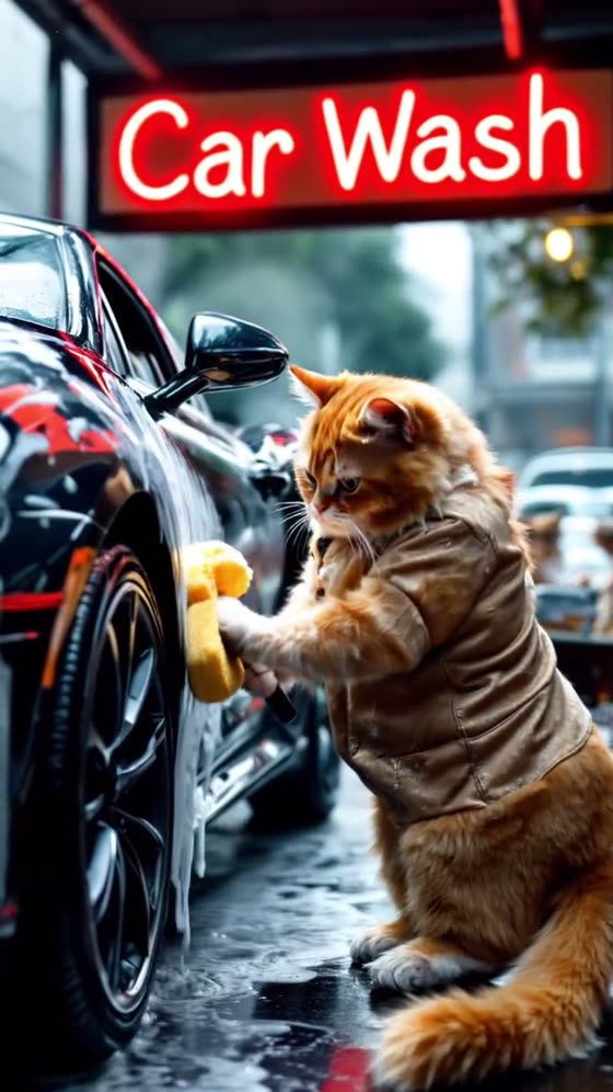 Frame from a AI Cat Reels reel in the bundle