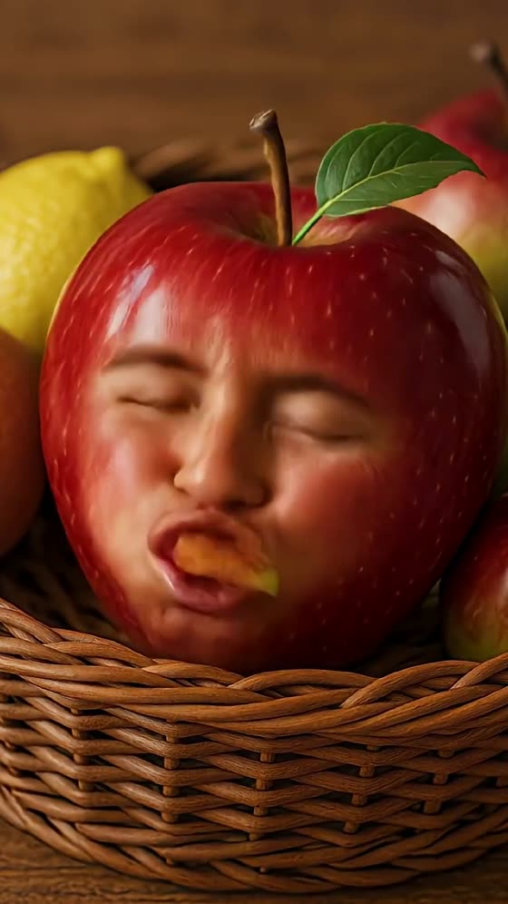 Frame from a AI Talking Fruit reel in the bundle
