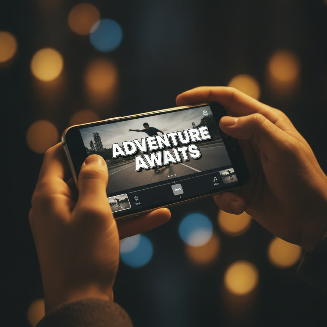 Adding a caption to a vertical video on a phone